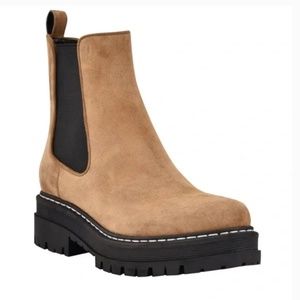 NIB Marc Fisher Privi Suede Platform Chelsea Lug Sole Bootie